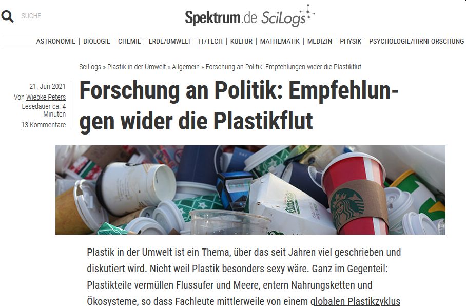 screenshot of blog post on spektrum.de
