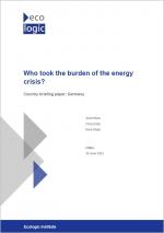 Cover page of the country study Germany "Who Took the Burden of the Energy Crisis?"
