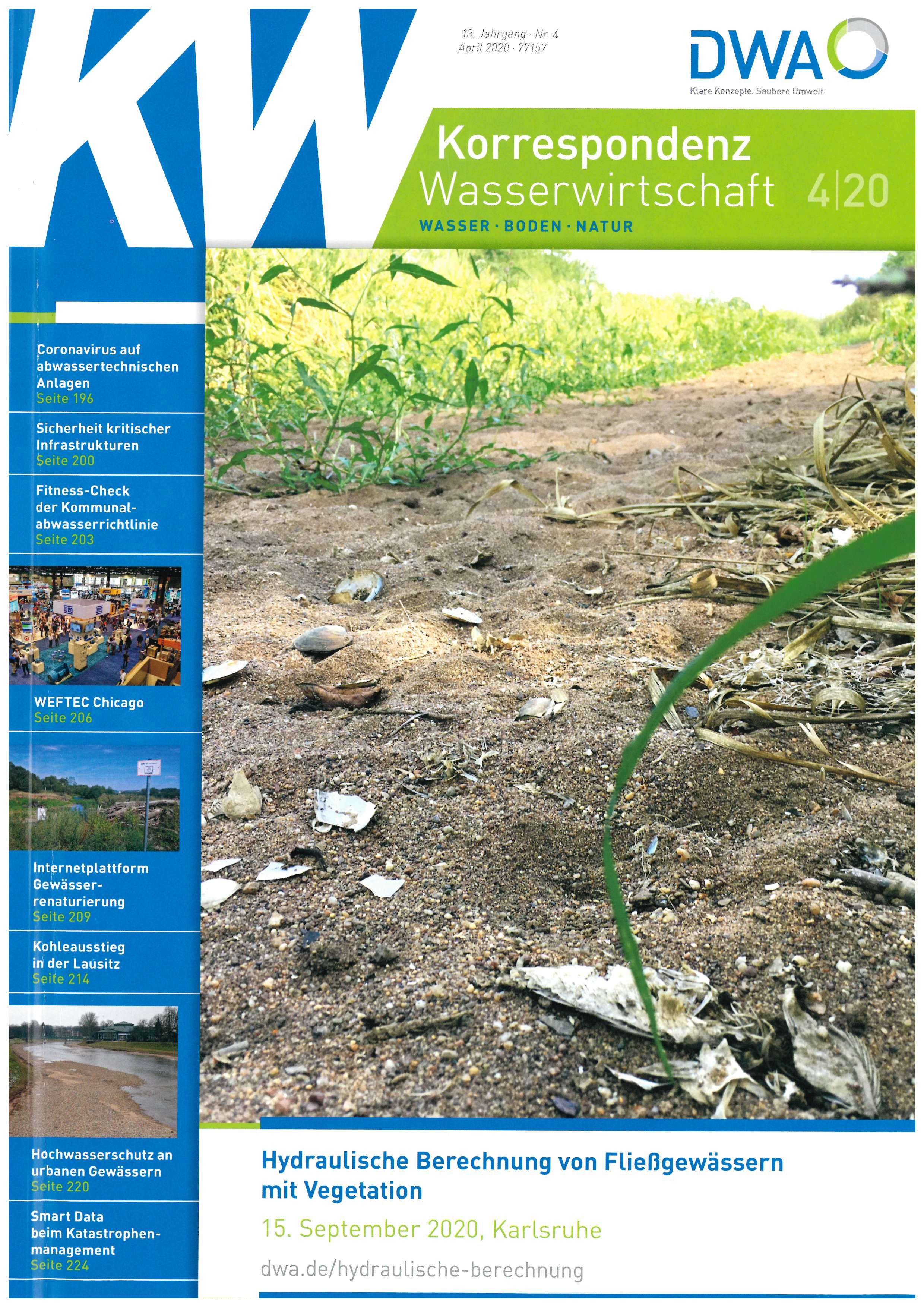 Cover of the German journal Korrespondenz Wasserwirtschaft 4/2020