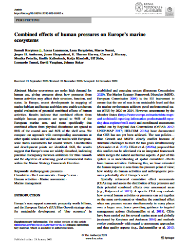 combined effects of human pressures