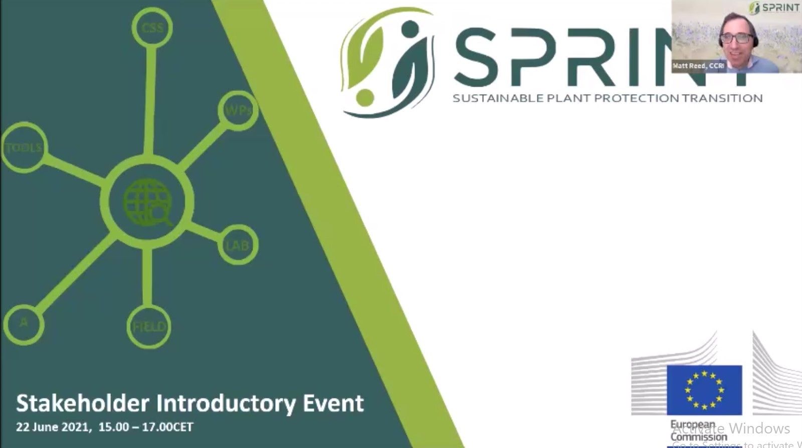 Stakeholder Event Opening Slide with Logos, Date and Time