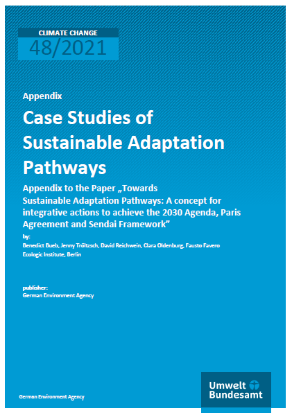 Publication's cover "Appendix Case Studies of Sustainable Adaptation Pathways"