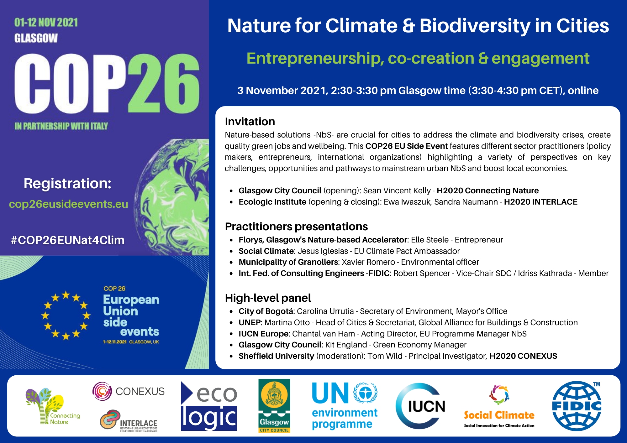 COP26 EU Side Event invitation