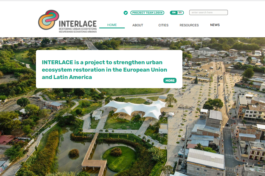 screenshot of the INTERLACE homepage