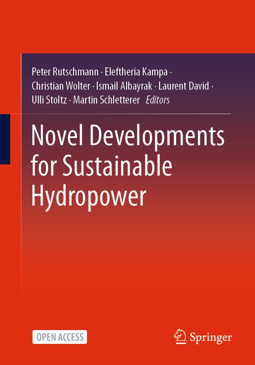 red cover of the Springer book "Novel Developments for Sustainable Hydropower"