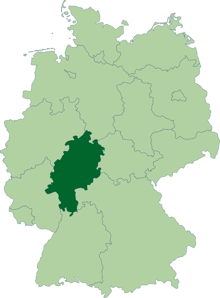 Location of Hesse in Germany