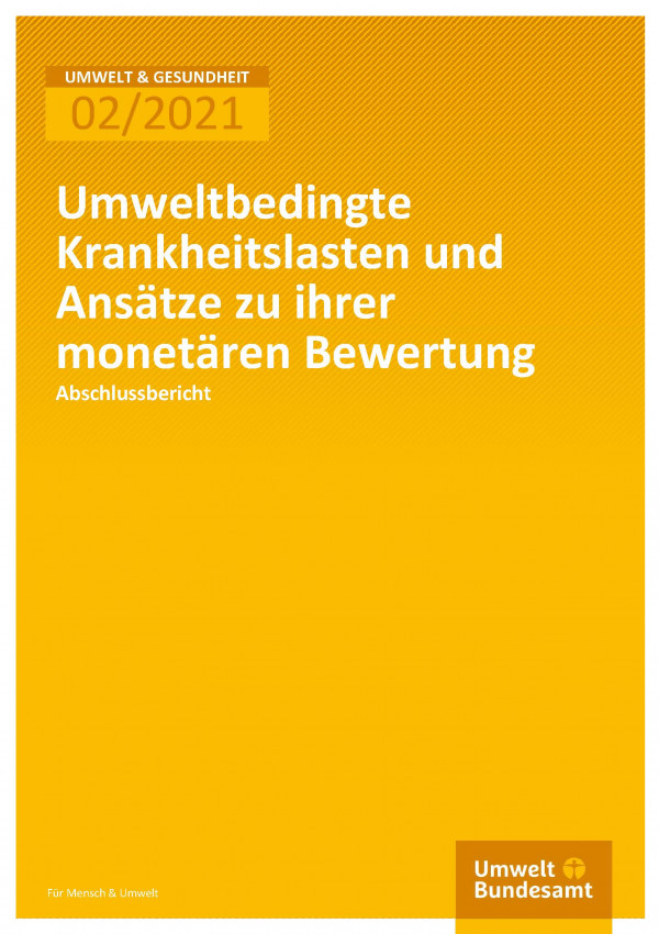 Cover of the UBA publication "Umweltbedingte Krankheitslasten und Ansätze zu ihrer monetären Bewertung"