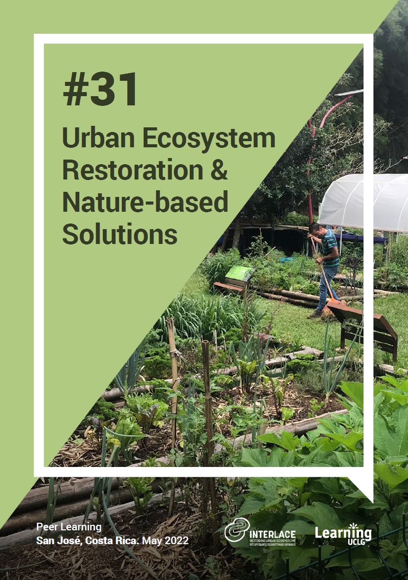 Cover of the peer learning note "Urban Ecosystem Restoration and Nature-based Solutions"