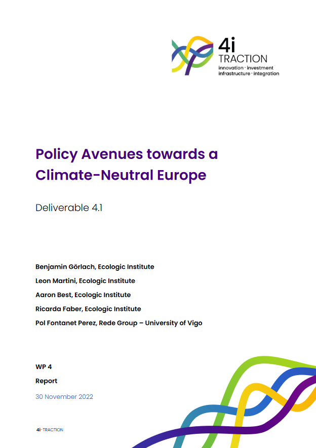 Cover of the 4i-traction report "Policy Avenues towards a Climate-Neutral Europe"