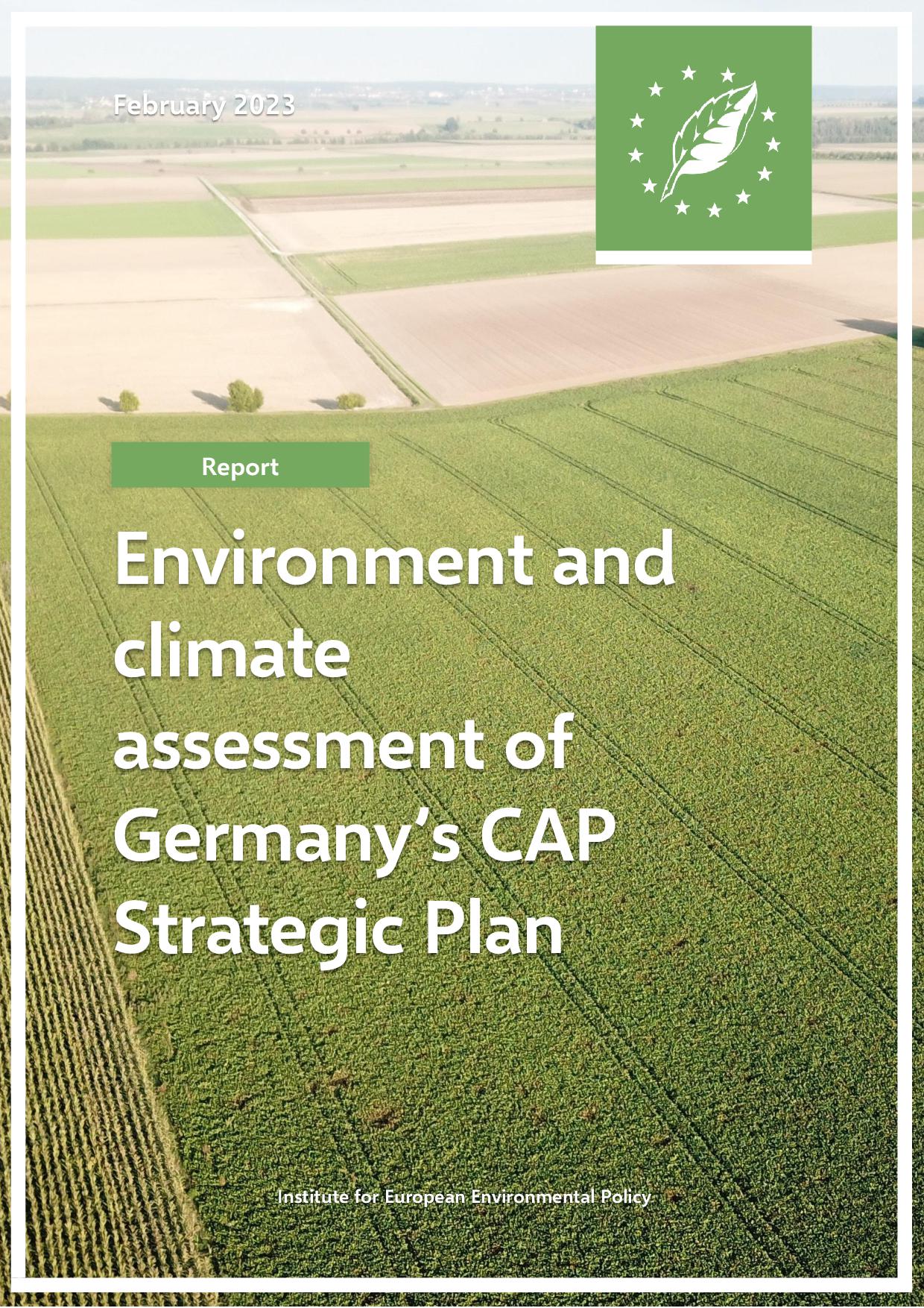 Cover Page of Report on: Environment and climate assessment of Germany’s CAP Strategic Plan