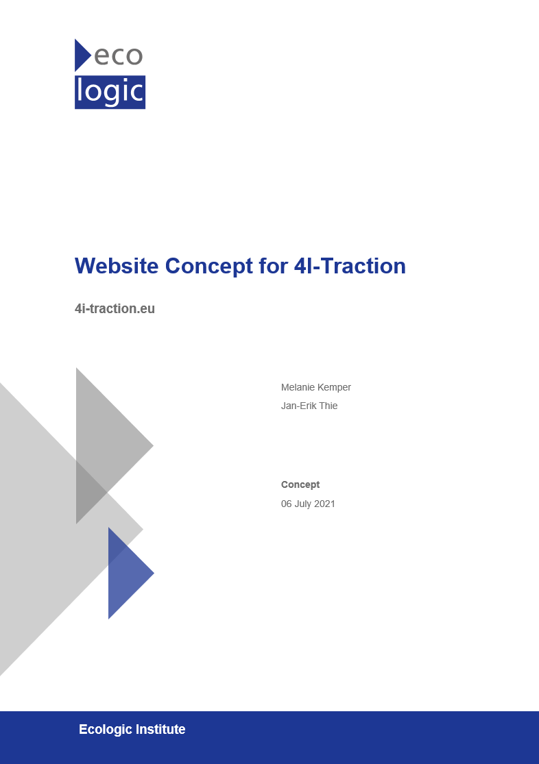 Cover of the publication "Kemper, Melanie, Jan-Erik Thie 2021: Website Concept for 4I-Traction. 4i-traction.eu. Berlin, July 2021, unpublished."