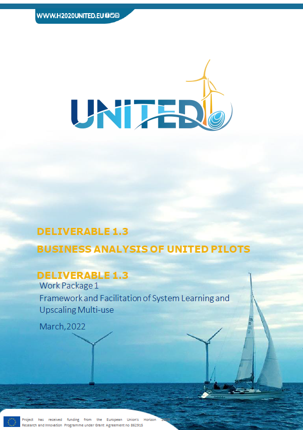 Cover of the UNITED Deliverable 1.3: Business Analysis of United Pilots dated March 2022.