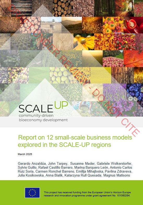 Cover of the report with colorful tiles showing photos of agricultural scenes in the background