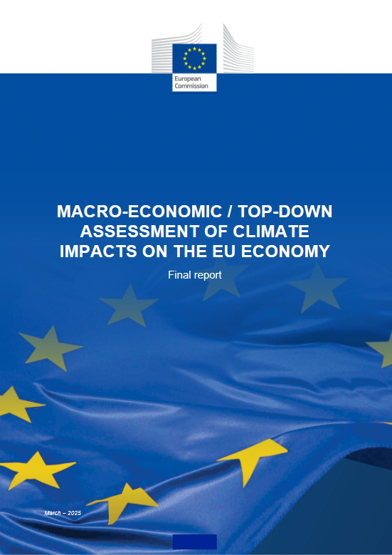 Cover of the reporrt with flag of the European Union in the background