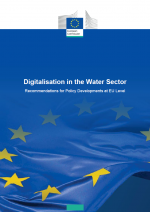 Cover of the policy brief "Digitalisation in the water sector recommendations for policy developments at EU Level"