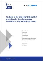 Cover of the Analysis of the Implementation of EU Provisions for the Clean Energy Transition in Selected Member States