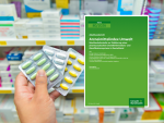 Final report by the German Environment Agency on the feasibility study for an Environmental Pharmaceutical Index, displayed against the background of a hand holding blister packs of medicines in a pharmacy.
