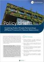 Cover page of the policy brief "Enabling Public-Private Partnerships (PPPs) to Finance EU Nature Restoration"