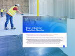Graphic for the ECNO “Clean Industrial Transition Monitor” Quarterly Bulletin 02/2026. The bulletin cover is shown against a background image of workers in safety vests and hard hats working inside an industrial facility.